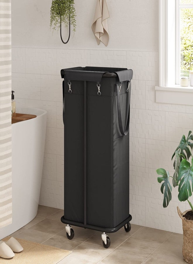 WOWLIVE 100L Rolling Laundry Hamper with Wheels Large Laundry Basket Organizer Laundry Cart with Steel Frame and Removable Bag Foldable Tall Dirty Clothes Hamper Dorm Room Storage for Bedroom (Black) - Image 3